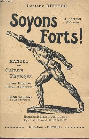 Seller image for Soyons forts ! Manuel de culture physique pour hommes, dames et enfants - Grand tableau de 92 exercices - Collection Physis. for sale by Le-Livre