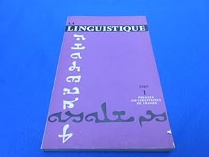 La Linguistique. Revue Internationale de Linguistique générale. 1
