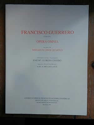 Opera Omnia. Volumen VIII: Missarum liber quartus. Introduccion, Estudio y Transcripcion: Josep M...