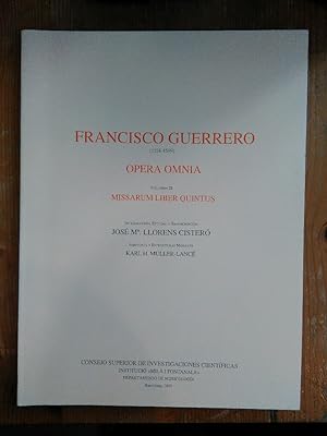 Opera Omnia. Volumen IX: Missarum liber quintus. Introduccion, Estudio y Transcripcion: Josep M. ...