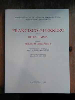 Opera Omnia. Volumen IV: Missarum liber primus. Introduccion, Estudio y Transcripcion: Josep M. L...