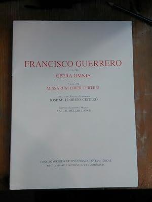 Opera Omnia. Volumen VII: Missarum liber tertius. Introduccion, Estudio y Transcripcion: Josep M....