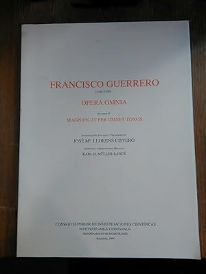 Opera Omnia. Volumen X: Magnificat per omnes tonos. Introduccion, Estudio y Transcripcion: Josep ...