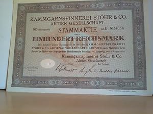 Stammaktie 100 Reichsmark, Leipzig, 09.08.1932