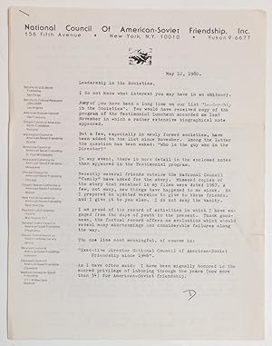 Immagine del venditore per [Three page packet of biographical notes] venduto da Bolerium Books Inc.