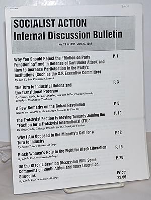Socialist Action Internal Discussion Bulletin. [No. 26 in 1992]