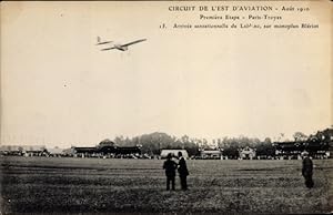 Seller image for Ansichtskarte / Postkarte Circuit de l'Est d'Aviation 1910, Premiere Etape Paris Troyes, Aviateur Leblanc, monoplan Bleriot for sale by akpool GmbH