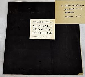 Message from the interior (Signed by Walker Evans to Alan Trachtenberg)