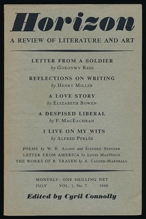 Bild des Verkufers fr Horizon, Vol. 1, No. 7, July 1940 A Review of Literature and Art zum Verkauf von Good Books In The Woods