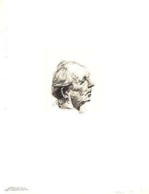 Der Dichter Wilhelm Lehmann. [1957/1964]. [Original-Radierung / original etching].