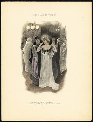 Antique Print-LES MARIS COUPABLES-19TH CENTURY COSTUME-ROMANCE-Bac-1890