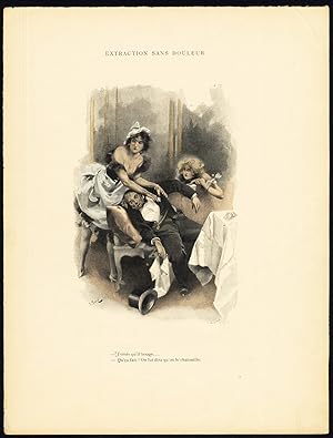 Antique Print-EXTRACTION SANS DOULEUR-19TH CENTURY COSTUME-ROMANCE-Bac-1890