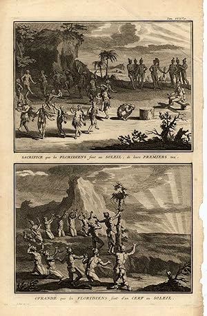 Antique Print-FLORIDA-INDIAN-USA-SACRIFICE-Picart-1727