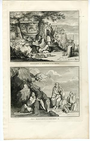 Antique Print-CHINA-MAGICIAN-DRAGON-FROG-Picart-1727