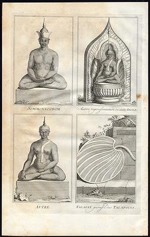 Antique Print-BUDDHA-BUDDHISM-TALAPOINS-Picart-1727