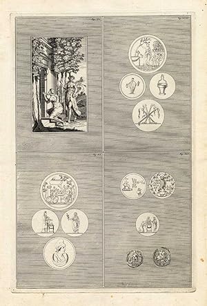 Antique Print-COINS-GREECE-ROME-OWL-Picart-1727
