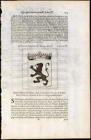 Antique Print-CAROLUS GISLENUS DE FIENNES-COAT OF ARMS-BELGIUM-Le Roy-1678