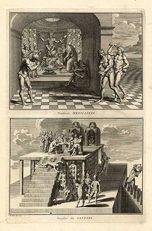 Antique Print-MEXICO-ALTAR-SACRIFICE-Picart-1727