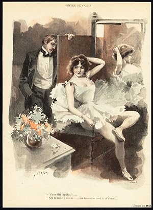 Antique Print-PEINES DE COEUR-BALET-ROMANCE-Bac-Bordier-1890