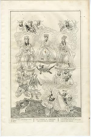 Antique Print-CHINA-GODS-DRAGON-CONFUCIUS-Picart-1727