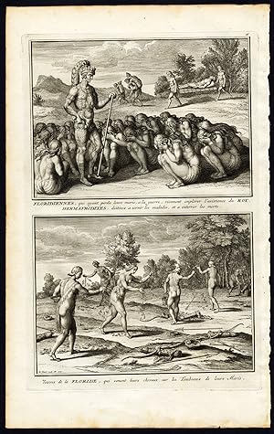 Antique Print-FLORIDA-USA-WIDOW-HERMAFRODITES-DEATH-INDIANS-AMERICA-Picart-1727