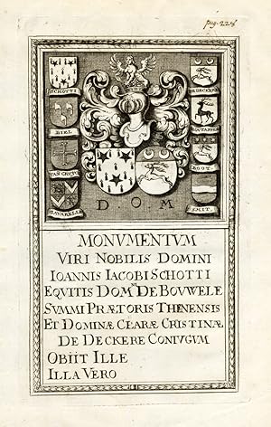 Antique Print-JEAN JACQUES SCHOTTI-BOUWEL-BELGIUM-COAT OF ARMS-Le Roy-1678