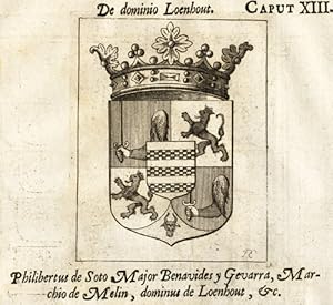 Antique Print-COAT OF ARMS-PHILIBERTUS DE SOTO-MAJOR BENAVIDES-Le Roy-1678