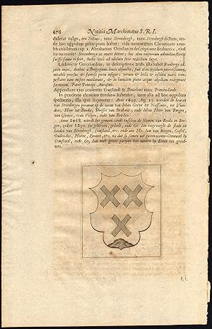 Antique Print-COAT OF ARMS-BREDA-WILLIAM OF ORANGE-NASSAU-THE SILENT-Le Roy-1678
