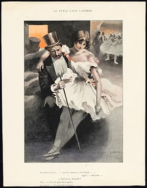 Antique Print-LE STYLE C'EST L'HOMME-19TH CENTURY COSTUME-BALET-ROMANCE-Bac-1890