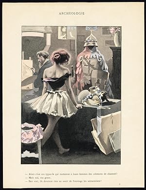 Antique Print-ARCHEOLOGIE-19TH CENTURY COSTUME-ROMANCE-Bac-1890