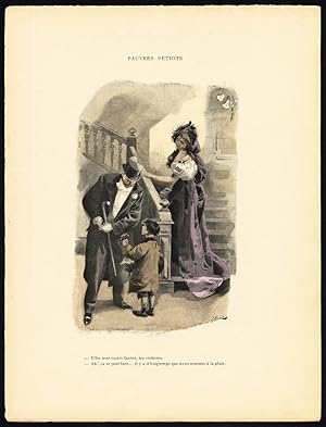 Antique Print-PAUVRES PETIOTS-19TH CENTURY COSTUME-ROMANCE-Bac-1890