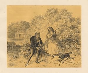 Antique Satire Print-UNCLE-COUSIN-DOG-Ver Huell-1873