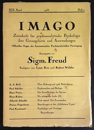 IMAGO. Zeitschrift für psychoanalytische Psychologie ihre Grenzgebiete und Anwendungen. XIX. Band...