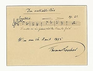 Seller image for Eigenh. musikalisches Albumblatt mit U. "Thomas Koschat". for sale by Eberhard Kstler Autographen&Bcher oHG