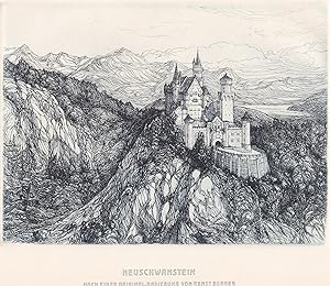 Bild des Verkufers fr Neuschwanstein;Nach einer Original-Radierung von Ernst Berger zum Verkauf von Antiquariat Kastanienhof