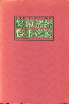 Bild des Verkufers fr The Sermon Being the Ninth Chapter of the Novel Moby Dick. zum Verkauf von SOPHIE SCHNEIDEMAN RARE BOOKS, ABA, ILAB