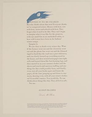 Winter is To Be Feared (Signed Broadside)