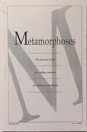 Immagine del venditore per Metamorphoses: The journal of the five college seminar on literary translation - December 1995 venduto da Reilly Books