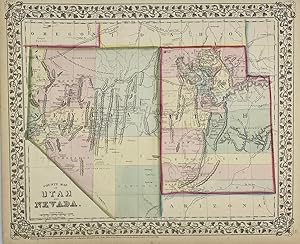 County Map of Utah and Nevada