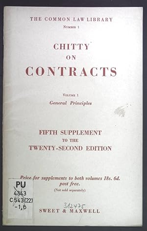 Bild des Verkufers fr Chitty on Contracts Volume 1: General Principles. The Common Law Library Number 1. zum Verkauf von books4less (Versandantiquariat Petra Gros GmbH & Co. KG)