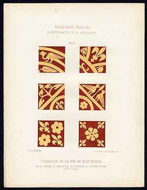 Antique Print-ENAMEL TILES-CASTLE-MAGARET OF BOURBON-TONNERRE-Ame-Jardeaux-1857