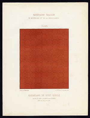 Antique Print-ENAMEL TILES-CHURCH-SAINT JULIEN DU SAULT-FRANCE-Ame-Jardeaux-1857