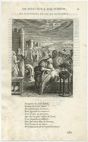 Antique Print-AUGURY-READING ENTRAILS-DIVINATION-ASTROLOGY-van Veen-Daret-1646