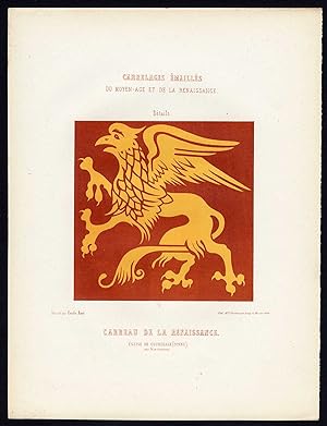 Antique Print-ENAMEL TILES-CHURCH-COURCEAUX-RENAISSANCE-FRANCE-Ame-Jardeaux-1857