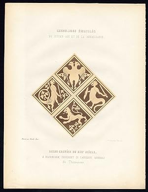 Antique Print-ENAMEL TILES-ENGRAVED PAVING STONES-BLARINGHEM-Ame-Jardeaux-1857