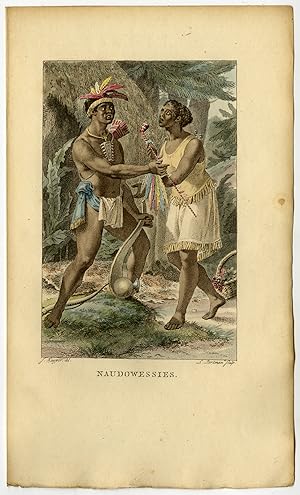 Antique Costume Print-NAUDOWESSIE INDIANS-DAKOTA-USA-Stuart-Portman-Kuyper-1802