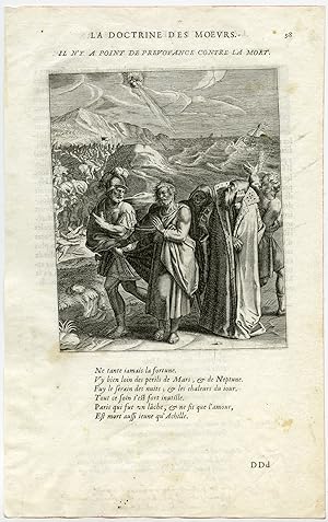 Antique Print-DEATH-FORESIGHT-BATTLE-GENERAL-SHIP-STORM-van Veen-Daret-1646