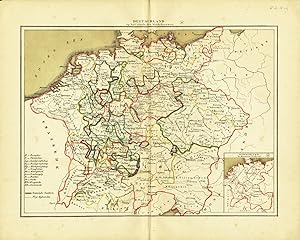 Antique Map-GERMANY AT THE END OF THE MIDDLE AGES-Huberts-1877