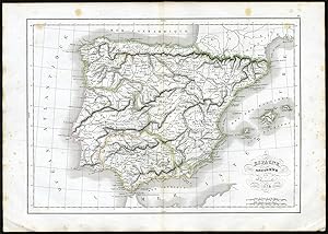 Antique Print-SPAIN-TARRACONENSIS-BAETIA-LUSITANIA-Delamarche-1840