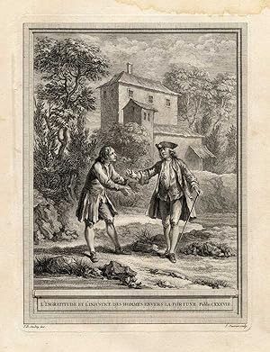Antique Print-FABLE-FORTUNE-La Fontaine-Oudry-1755